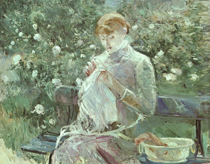 Berthe Morisot Young Woman Sewing in the Garden China oil painting art